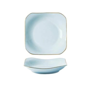 Imagem de Conjunto de utensílios de mesa de cerâmica domésticos Phnom Penh pintado à mão celadon prato quadrado de 20 cm