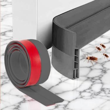 Imagem de Tampa de rascunho de porta embaixo da porta bloqueador de rascunho de portas isolante varredura de clima, tampa de ruído, adesivo forte, 99 cm, cortável, à prova de som, vedação de porta (cinza)