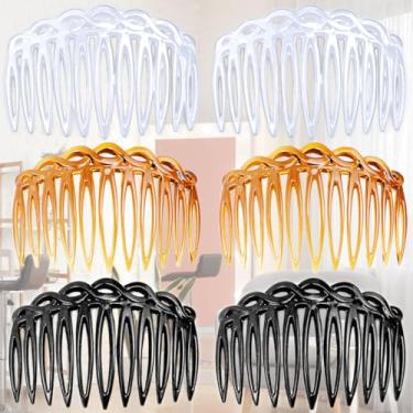 Imagem de Conjunto de 6 Pentes de Cabelo Lateral Francesa de Plástico para Grampos de Cabelo Acessórios com 11 Dentes para Vários Penteados Meninas e Mulheres