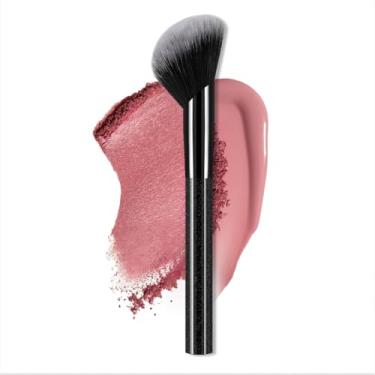 Imagem de Pincel de blush angular com cerdas macias | Grau profissional para aplicação de blush, contorno e maquiagem multiuso