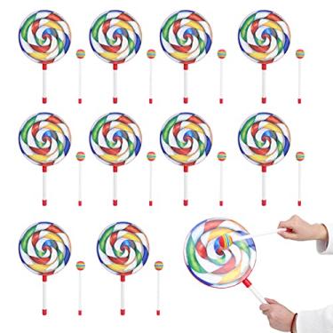 Imagem de RiToEasysports Conjunto de Pandeiro Colorido Em Formato de Pirulito, Instrumento de Ritmo Musical Infantil, Material Plástico, Conjunto de 10 Peças para Educação Infantil