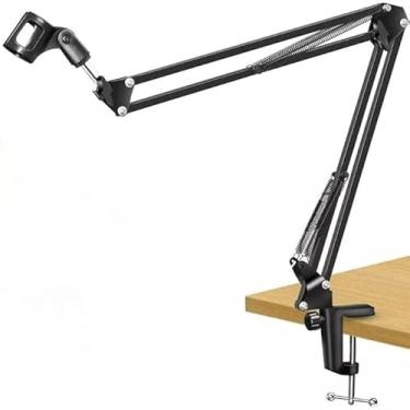 Imagem de Suporte Pedestal Mesa Microfone Flexivel e Ajustável 360º Braço Articulável Ideal para Podcast Gravação Live Youtube Streamer Premium