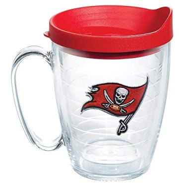 Imagem de Tervis Feito nos EUA Copo isolado NFL Tampa Bay Buccaneers mantém as bebidas frias e quentes, caneca de 473 ml, logotipo principal