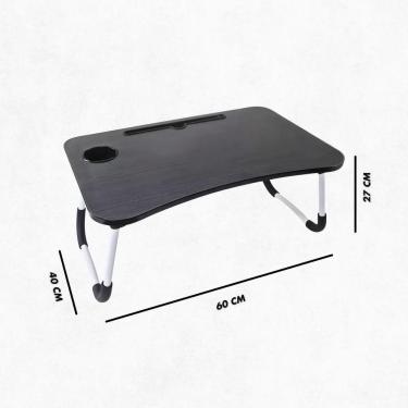 Imagem de Mesa De Colo Portátil Dobrável Suporte Multiuso - Preto