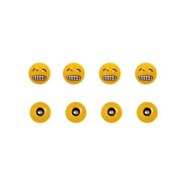Imagem de 8 peças de tampas de haste de válvula de pneu com emoji divertido, tampas de válvula de expressão duráveis, tampas de válvula à prova de poeira e vazamento de ajuste universal para carros, caminhões