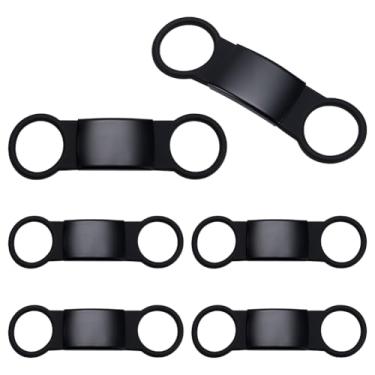 Imagem de UNICRAFTALE 6 etiquetas pretas para animais de estimação 84 mm identificação longa silenciosa aço inoxidável 304 sem jingle etiquetas de nome gravadas etiqueta personalizada para arreios filhotes