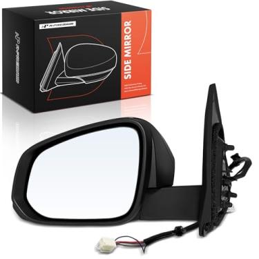 Imagem de A-Premium Espelho retrovisor traseiro externo preto dobrável manual aquecido - compatível com Toyota Tacoma 2024-2025