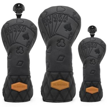 Imagem de Capas de taco de golfe BAIRBRE Poker Leather para todas as marcas, 3 u