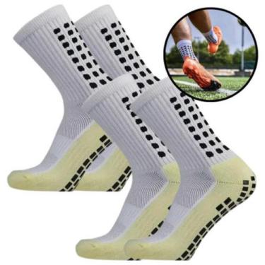 Imagem de Kit 2 Meias Antiderrapantes Futebol Grip Estabilidade Treino Tamanho Ú