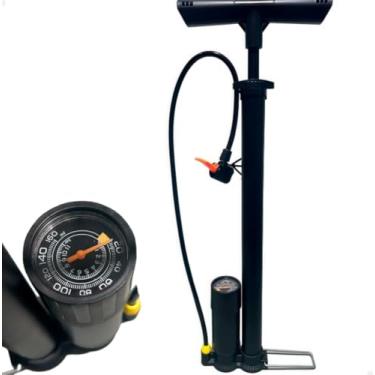 Imagem de Bomba Manual de Ar com Manômetro Profissional – Alta Pressão 160 PSI