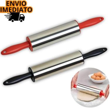 Imagem de Rolo De Massa Giratório Macarrão Para Abrir Massa Em Inox - RDMIXUTILI