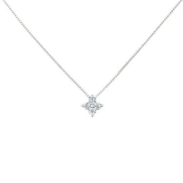 Imagem de Colar Mini Flor 4 Pétalas Zircônia Cristal Banhado a Prata - Lazzuli J