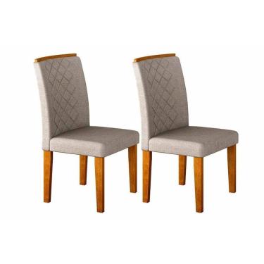 Imagem de Kit 2 Cadeiras Sala Jantar Jade  2 Un Imbuia/Linho Turim - Rufato