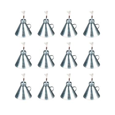 Imagem de Kit Lamparina Com 12 Peças Em Aço Galvanizado - Cor: Branco