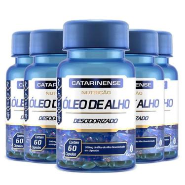 Imagem de Kit 5 óleo De Alho Desodorizado Catarinense 60 Cápsulas