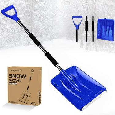 Imagem de Pá de neve para carro e garagem, novas pás de neve de atualização 2026, pá de liga de alumínio leve de 108 cm, pá de neve de emergência removível para carros, casa, jardim, lama e boneco de neve