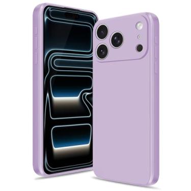 Imagem de Btstring Capa para iPhone 17 Pro, capa de silicone macio com proteção de câmera atualizada, capa fina à prova de choque com forro de microfibra antiarranhões, roxa