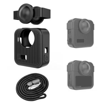 Imagem de Capa protetora de silicone para Gopro MAX2, à prova de poeira, antiarranhões, antiqueda, capa protetora de silicone para MAX2, vem com alça de mão e tampa para lente da câmera