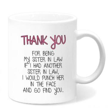 Imagem de Caneca de café em cerâmica Obrigado por ser minha cunhada 350ml - yiwe