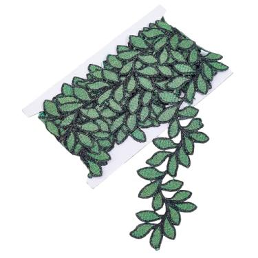 Imagem de letsinstyle 5 metros de acabamento de renda bordado de folha de 5 metros, fita de borda de folhas bordadas, acabamentos decorativos para toalha de mesa capa de toalha de mesa de noiva roupas DIY