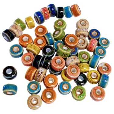 Imagem de MaryLavender Miçangas de porcelana redondas de cerâmica espaçador de porcelana kit de miçangas para artesanato de joias faça você mesmo artesanato 30 peças