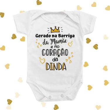Imagem de Body de Bebê Anunciação Madrinha Gerado Chá Revelação Dinda Mamãe - No