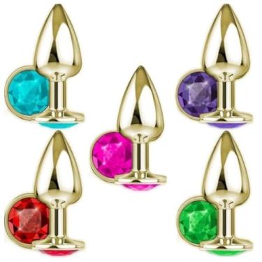 Imagem de Plug Anal Pedra De Cristal Dourado Grande Plug Luxo Penetráveis Dilatação 7054 (TRANSPARENTE)