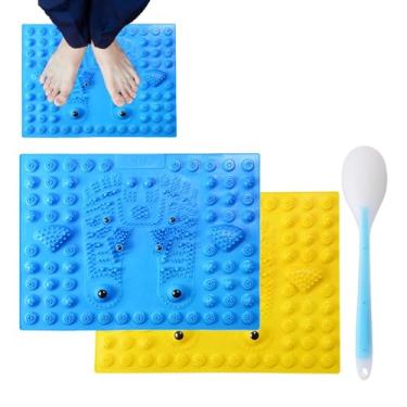 Imagem de Tapete de reflexologia para pés, Tapete de reflexologia podal,6 ímãs almofada de ponto de pressão pés tapete de massagem para pés | Ferramenta prática de reflexologia para pés com tapete de ponto de p
