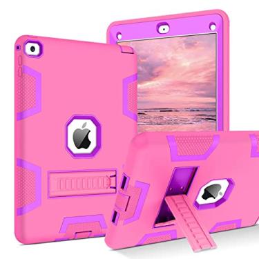 Imagem de BENTOBEN Capa para iPad Air 2, 3 em 1, resistente, à prova de choque, com suporte, proteção para crianças, meninas, mulheres, homens, tablet para iPad Air 2 A1566 A1567 2014, vermelho/roxo