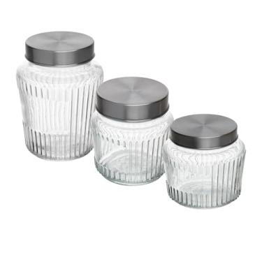 Imagem de WOLFF - Conjunto 3 Potes com Tampa de Metal Lumen Vidro