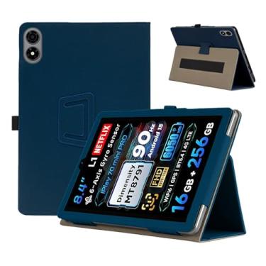 Imagem de Capa para ALLDOCUBE iPlay 70 Mini Pro, capa para tablet KONXISA com adsorção magnética, capa protetora dobrável de couro PU com suporte para caneta, capa de proteção para tablet, azul