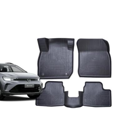Imagem de Tapete Bandeja para Vw Nivus 2020 2021 2022 2023 2024 2025 2026 Jogo 5 Peças Bordas Elevadas Preteção Completa