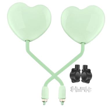Imagem de Ysyqkn Espelhos Retrovisores Convexos, Design em Forma de Coração, Peças de Reposição Leves, Ajustáveis, Instalação Rápida, Universais, Verde