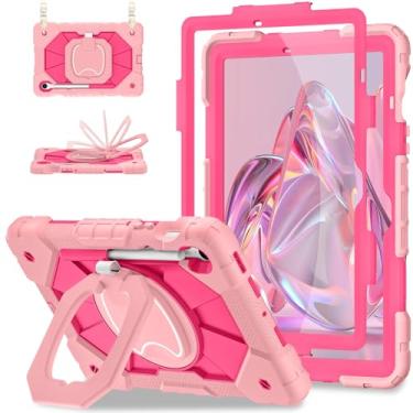 Imagem de Scnioy Capa para Samsung Galaxy Tab S10 Lite/S10 FE/S9 FE 10,9 polegadas, Samsung Tab S9 11 polegadas, capa robusta para tablet Galaxy S10 com suporte para caneta, suporte giratório 360, alça de ombro