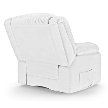 Imagem de Poltrona Do Papai Reclinável Melim Controle Power Elétrico Pu Branco Fh1 - D'rossi
