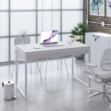 Imagem de Mesa Office 120x60x75cm C/02 Gavetas Kuadra Branco Chess - Est.branca