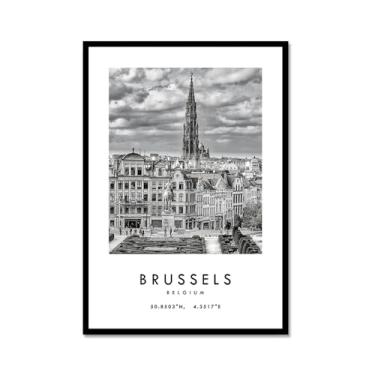 Imagem de Pôster de cidade preto e branco - impressão de viagem Roma Las Vegas Veneza Paris Sydney Amsterdam Amalfi Sanfrancisco Pintura em tela impressões de paisagem da cidade do mundo imagens de parede