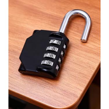 Imagem de Cadeado combinado, cadeado de combinação de 4 dígitos para casa, academia, ar livre