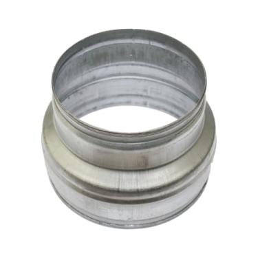 Imagem de Redutor de duto redondo de aço galvanizado, encaixe de tubo de 15 a 12 cm, adaptador de acoplamento de transição de metal para conduíte de drenagem e ventilação