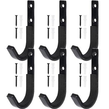 Imagem de EVCUHASL Suporte de parede para arma, ganchos de espingarda de metal horizontais para pendurar e armazenar, suporte de arma de aço resistente com acolchoamento macio, armazenar armas de fogo, arco e