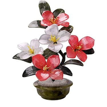 Imagem de Bonsai artificial planta artificial bonsai peônia vaso de flores sala de estar hotel entrada bonsai artificial planta falsa decoração ano novo chinês árvore bonsai artificial