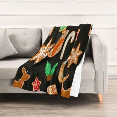 Imagem de Wassud Cobertores e mantas de Natal 152 x 228 cm com design de Natal para sofá, cobertores quentes aconchegantes de lã de pelúcia para cama, sofá, cadeira, decoração de casa