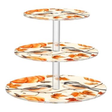 Imagem de CEBUGI Suporte de cupcake de 3 camadas, suporte redondo para bolos, torre, bandeja de servir em camadas de acrílico para chá, chá de bebê, casamento e mais