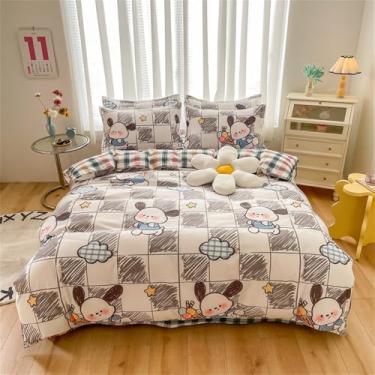 Imagem de XLCZMYL Jogo de cama estilo conjunto de cama de quatro peças cor gradiente conjunto de capa de edredom solteiro casal casal queen king super king, pequena fofa, 180 * 200 cm capa de colcha única