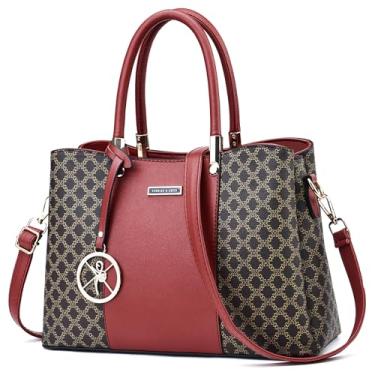 Imagem de KURGOOL Bolsas femininas e bolsas de mão com alça superior bolsa de ombro bolsa carteiro para mulheres, Y-Burgundy