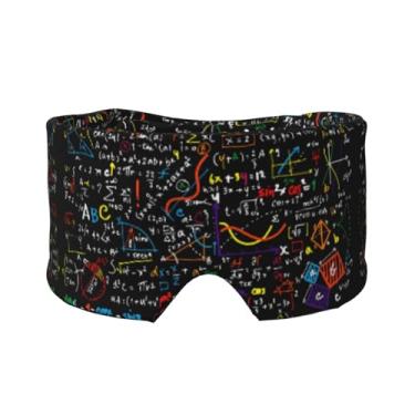 Imagem de Máscara protetora para olhos e orelhas com estampa de fórmula matemática, respirável, ajustável, blecaute, confortável