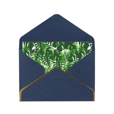 Imagem de SKKNT Monstera Deliciosa Banana Palm Print Cartões comemorativos para todas as ocasiões, convites de festa de aniversário de casamento, 12,7 x 15,2 cm