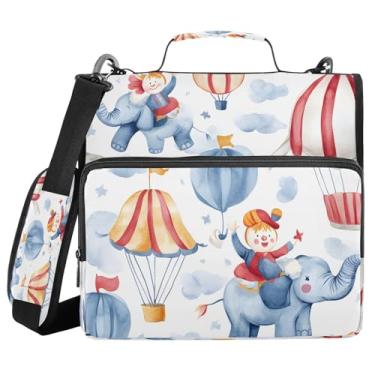 Imagem de YETTASBIN Fichário Dragon com zíper de 3 anéis com alça de ombro e alça - organizador de fichário de 3,8 cm, pasta expansível resistente à água com vários bolsos para escola e material de escritório