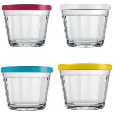 Imagem de Kit 4 Tigelas Pequenas Potes Americanos de Vidro 150ml Marinex com Tam
