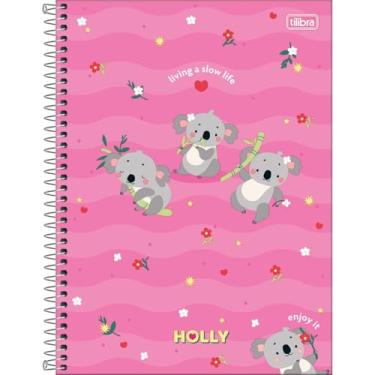 Imagem de Caderno Espiral Capa Dura Rosa Coala 10 Matérias Holly 20 x 27,5 cm | 160 Folhas - Tilibra